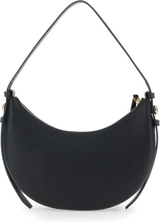 Tory Burch Womens Shoulder Bag Romy Half Moon Black Leather Cowhide