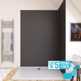 Aurlane Lote De 5 Paneles Murales De Aluminio Gris Para Ba&ntilde;o - 120x210cm - Wallit