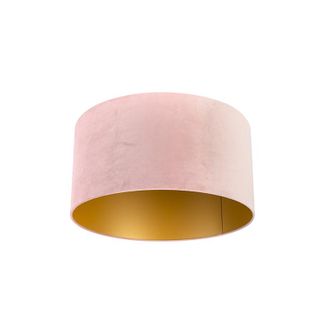 QAZQA Qazqa Algod&oacute;n Pantalla De L&aacute;mpara De Terciopelo Rosa 50/50/25 Con Interior Dorado