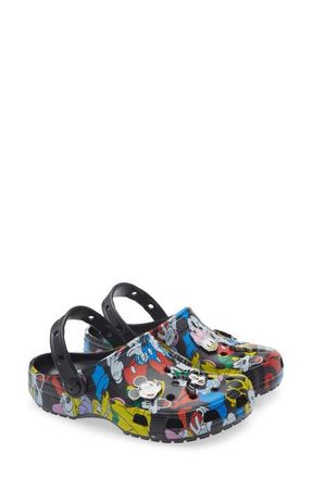 Crocs Mickey & Friends Classic Clog in Black Multi at Nordstrom, Size 10