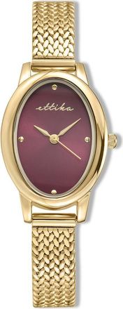Ettika Oval Face Mesh Strap Watch in Claret And Gold at Nordstrom Rack