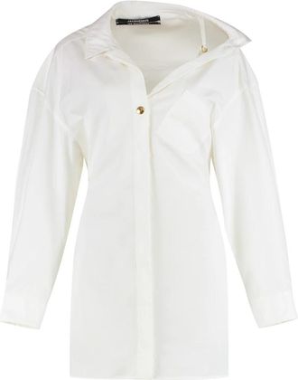 Jacquemus Kleedjes - Dames - Shirt Kleedjes - Wit - S - Kleedjes