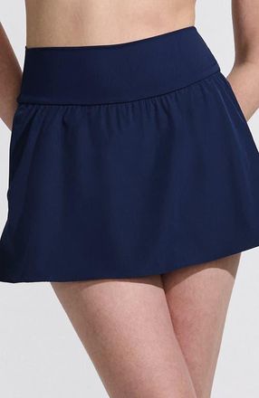 Lands End Pinchless Mini Swim Skort in Deep Sea Navy at Nordstrom, Size 20W