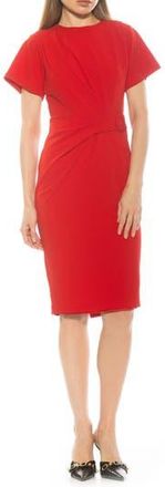 Alexia Admor Clara Crewneck Draped Sheath Dress in Red at Nordstrom Rack, Size X-Small