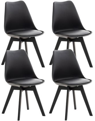 Clp Clp - Set 4 Sedie Pranzo Linares Nero/nero Plastica