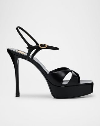 Christian Louboutin 80mm Miss Z Leather Slingback Sandals