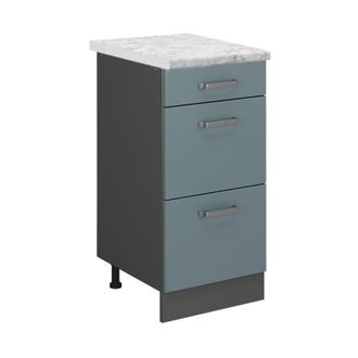 Vicco Mueble Bajo De Cocina R-line, Gris Azulado, 40 Cm Et M&aacute;rmol