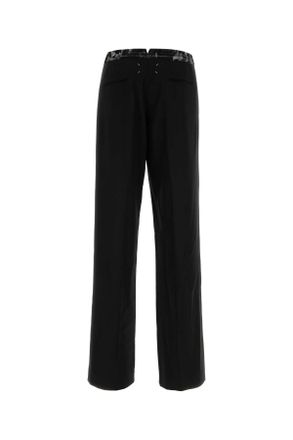 Maison Margiela Black Exterior: Virgin Wool Pantaloni Trousers