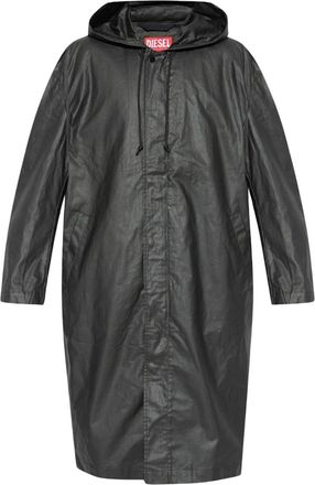 Diesel Mens Diesel Long Black Rain Coat - Size: 38/Regular