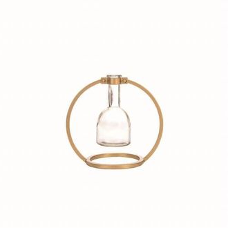 Foreside Home And Garden Glass Vase Metal Stand in Gold at Nordstrom