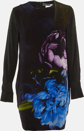 Sportmax Code Black Floral Print Silk Mini Dress