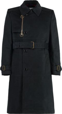 Burberry Katoenen Trenchcoat - Heren - Trenchcoats - Zwart - L - Katoen - Jassen