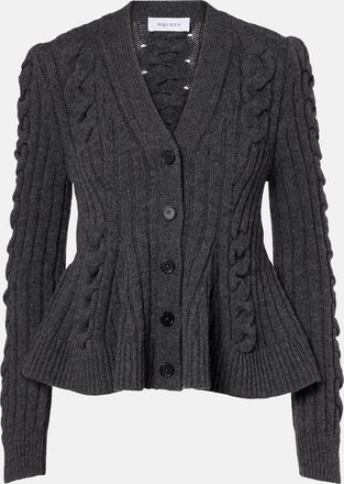 Alexander McQueen Cable-knit wool and cashmere cardigan
