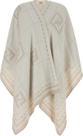 Fendi Embroidered Wool Cape