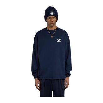 Dr&ocirc;le de Monsieur Tops, Heren, Blauw, L, Katoen, Le T-shirt Slogan ML