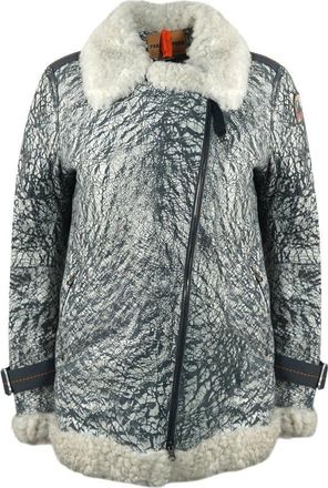 Parajumpers Haven Shearling Nine Iron Grey Leather Jacket
