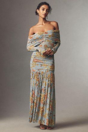 AFRM Emmeline Off-the-Shoulder Long-Sleeve Lace Maxi Dress