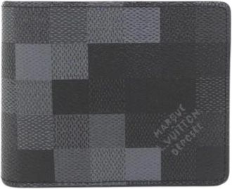 Louis Vuitton Pre-owned Damoflage Portefeuille Slender Leren Portemonnee - Heren - Vintage Accessoires - Zwart - ONE Size - Leer - Vintage