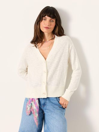 Fat Face FatFace Suzie White Knitted Cardigan