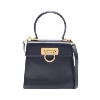 Ferragamo Pre-owned Handbags, female, Black, Size: ONE SIZE Pre-owned Leather Handbag