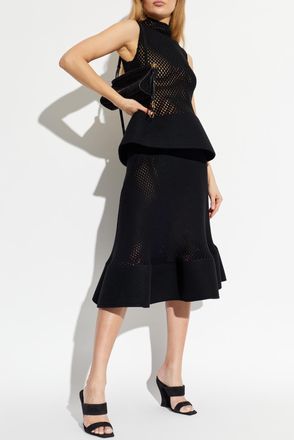 Alaia Sleeveless Perforated Top, Womens, Black