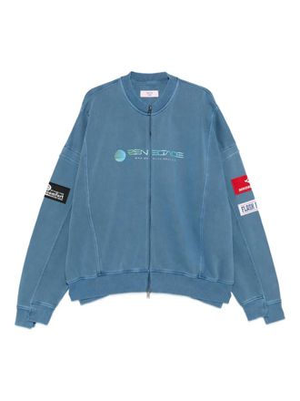 Martine Rose zip-up panelled sweatshirt - men - Cotton - L - Blue