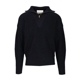 Isabel Marant Benny Zip-up Turtleneck Jumper - male - Isabel Marant - V-neck Knitwear - Blue - L - Knitwear