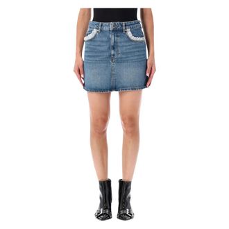 Ganni Dames, Rokken, Blauw, Maat: S Denim