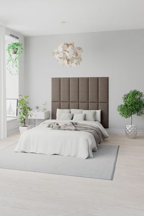 Aspire Home Accents EasyMount Wall Mounted Upholstered Panels, Modular DIY Headboard in Mirazzi Velvet Fabric (Pack of 4) in Silver