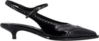 Miu Miu Zwarte gehakte brogue sandalen - Dames - Pumps - Zwart - 38 1/2 EU - Leer - Schoenen