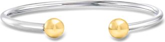 Ross-Simons Italian Sterling Silver and 18kt Gold Over Sterling Ball Cuff Bracelet