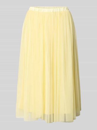 Lace & Beads Midirock in Falten-Optik in GELB, Gr&ouml;&szlig;e XXS