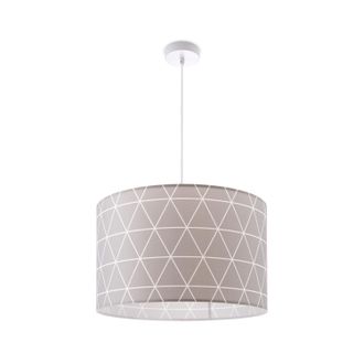Paco Home L&aacute;mpara De Techo Pantalla Tela De Suspensi&oacute;n E27 Colgante Dormitorio Redonda L&aacute;mpara Colgante - Blanco, Dise&ntilde;o 10 (&oslash;45,5 Cm) - Paco Home