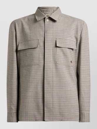 Etro checked shirt jacket chest pockets long sleeves