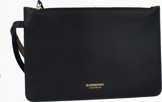 Burberry Womens Burberry Double Faced Pouch - Black