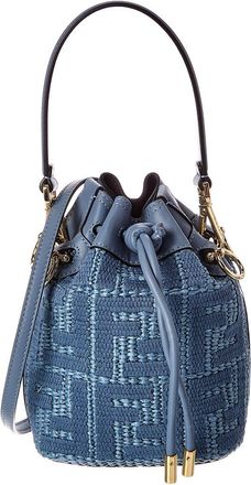 Fendi Fendi Mon Tresor Mini Leather-Trim Bucket Bag