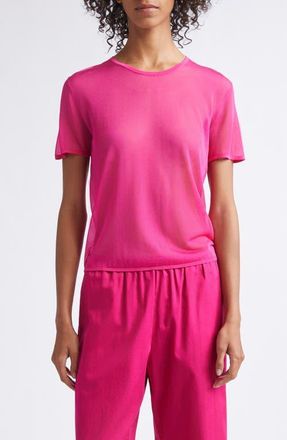 Leset Jack Mesh T-Shirt in Amaranth at Nordstrom, Size X-Small