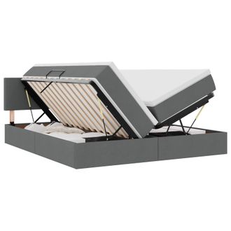 vidaXL Letto Con Contenitore Grigio Scuro 180 X 200 Cm Pelle Sintetica Vidaxl
