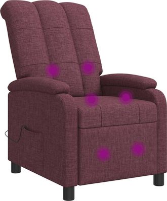 vidaXL Silla De Masajes Reclinable Morado Tela Vidaxl