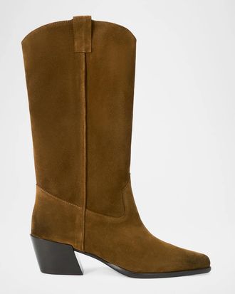 Staud 55mm Monty Suede Cowboy Boots