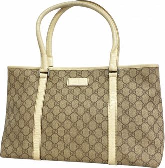 Gucci Brown White Pvc Tote Bag (Pre-Owned)