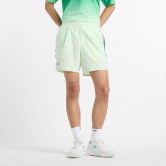 New Balance Mens Tournament Short in Green Polywoven, size Medium