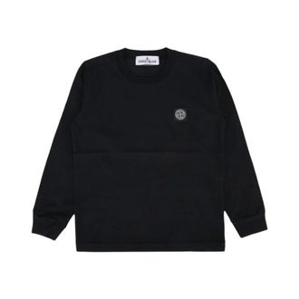 Stone Island Cotton Jersey Long-sleeve T-shirt - male - Stone Island - Kids Sweatshirts - Black - 14 Y - Kids