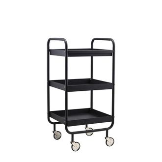 House Doctor Carro de acero negro con ruedas