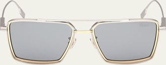 Ermenegildo Zegna Mens Metal Aviator Sunglasses