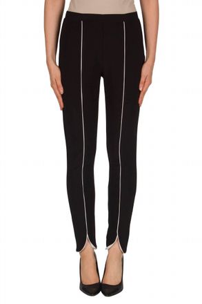 Joseph Ribkoff Slim Fit Pant In Black/vanilla