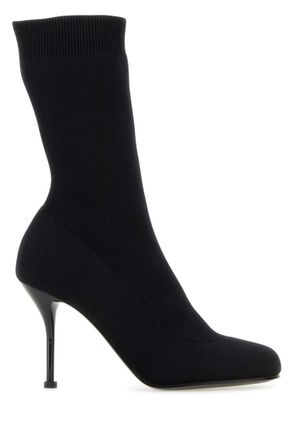 Alexander McQueen Black Knitted Ankle Boots