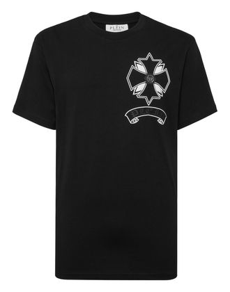 Philipp Plein Round Neck T-Shirt Puffy Chrome Crest