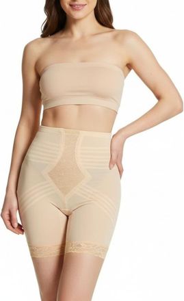 Rago Firm No Roll Breathable High Waist Thigh Slimmer Shaper in Beige at Nordstrom, Size 38