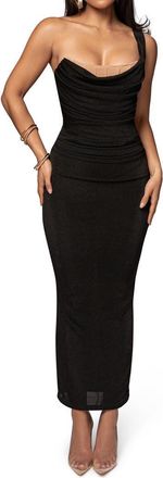 JLUXLABEL Krishna One-Shoulder Cocktail Dress in Black at Nordstrom, Size X-Small